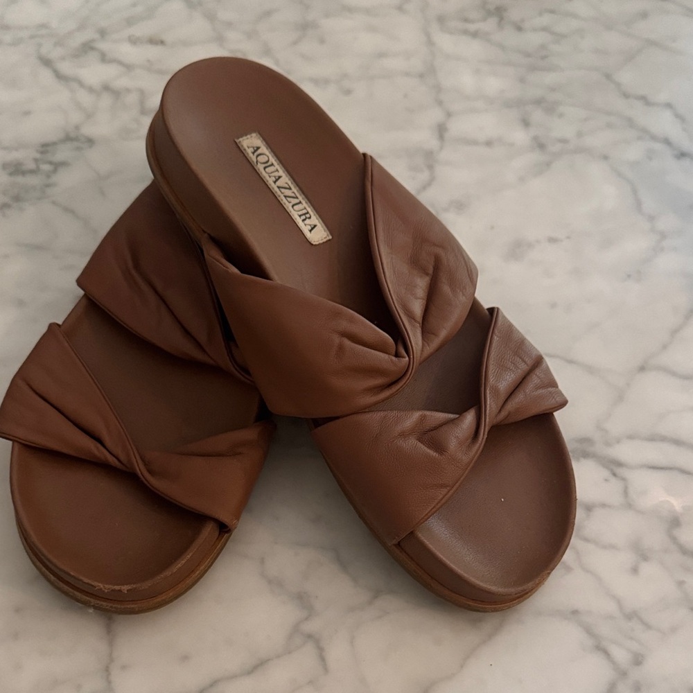 Aquazzura Brown Leather Sandals